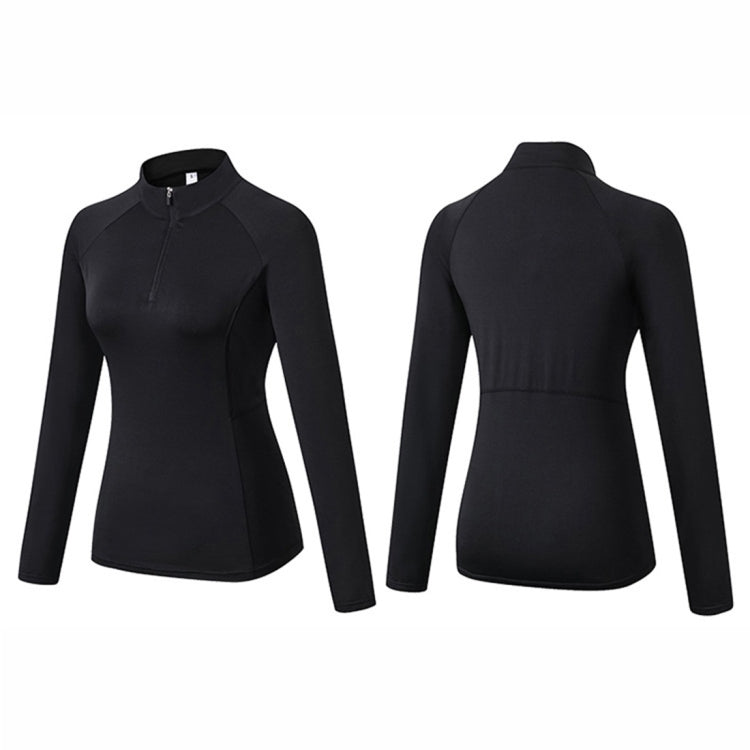 Autumn And Winter Fitness Running Yoga High Elastic Tights Quick Drying Stand Collar Sweater (Color:Pink Size:XL), S, M, L, XL, XXL