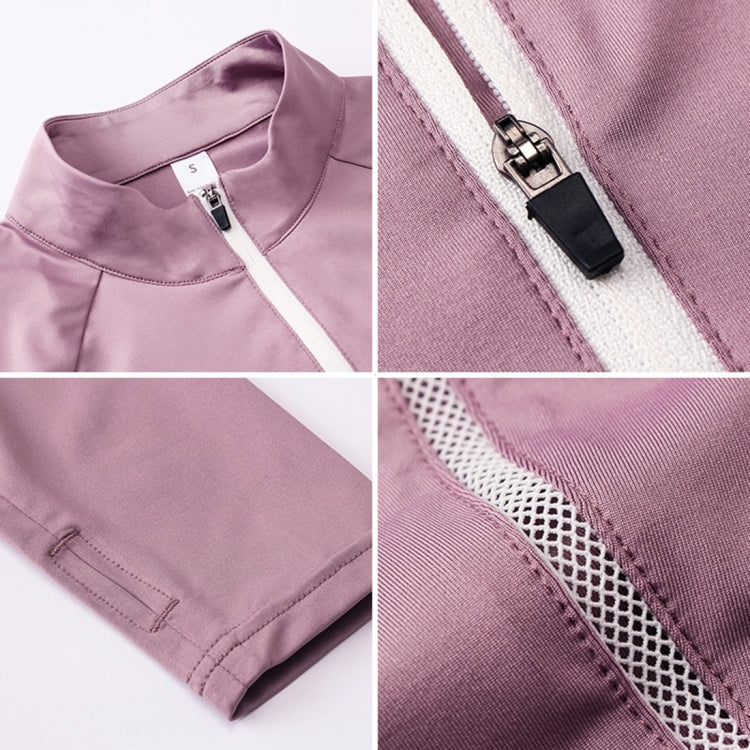 Autumn And Winter Fitness Running Yoga High Elastic Tights Quick Drying Stand Collar Sweater (Color:Pink Size:XL), S, M, L, XL, XXL