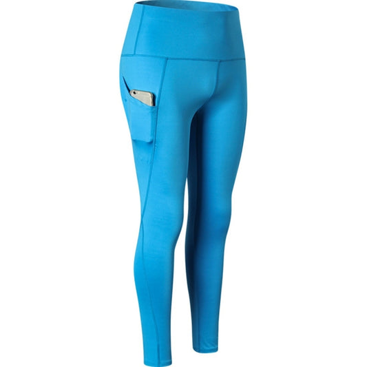 Super High Waist Slant Pocket Stretch Quick Drying Tights (Color:Colorful Gray Size:L)