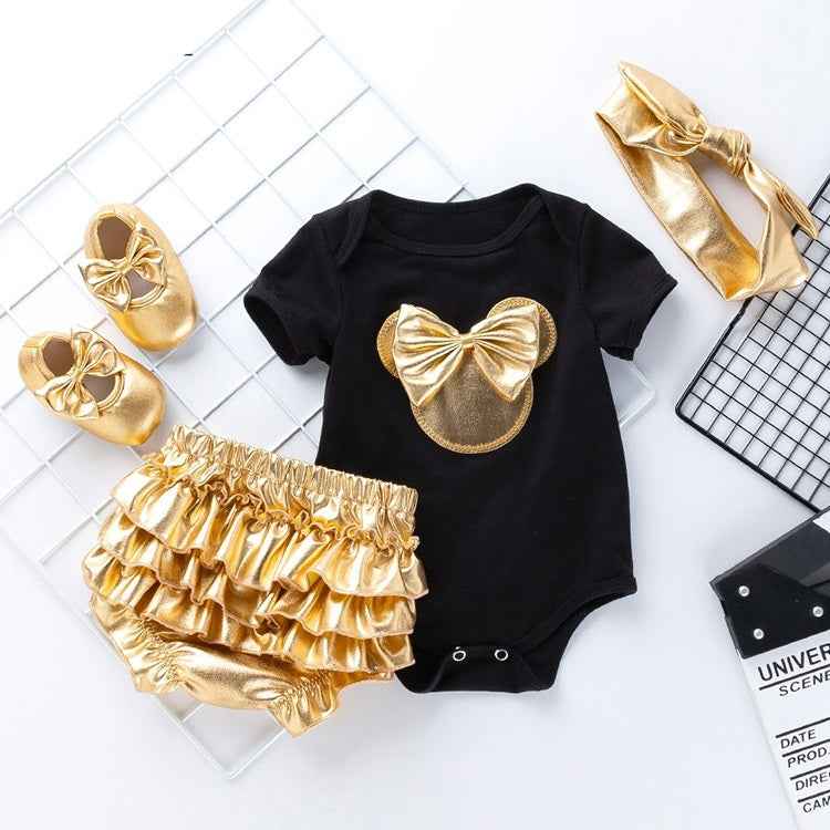 Baby High-quality Cotton Short-sleeved Jumpsuit