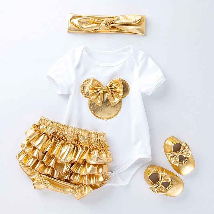 Baby High-quality Cotton Short-sleeved Jumpsuit