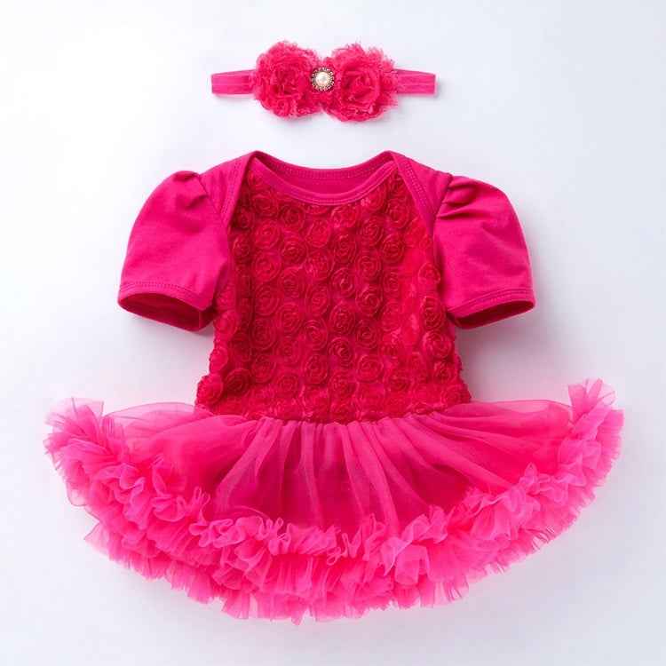 Compound Rose Dress Two-piece Baby Romper Tutu Skirt