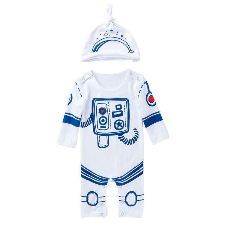 Baby Space Robot Long Sleeve Printed One-piece Suit