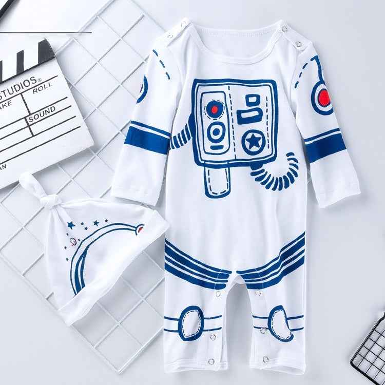 Baby Space Robot Long Sleeve Printed One-piece Suit