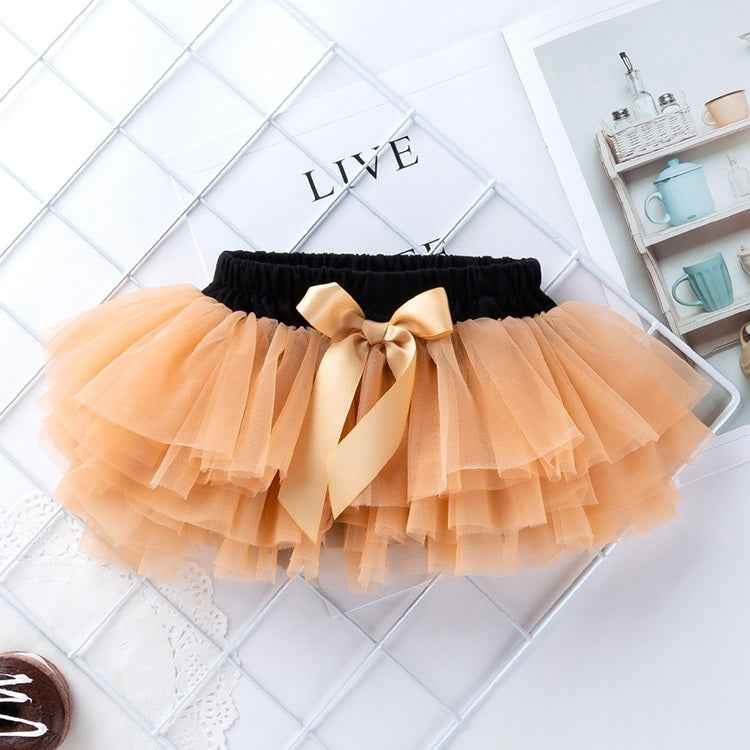 Three-piece Black Long-sleeveds Winged Romper With Mesh Bottom Pants Skirt