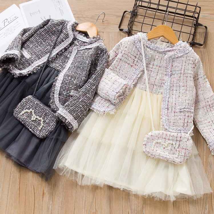 Girls Little Fragrance Princess Dress Three-piece Suit
