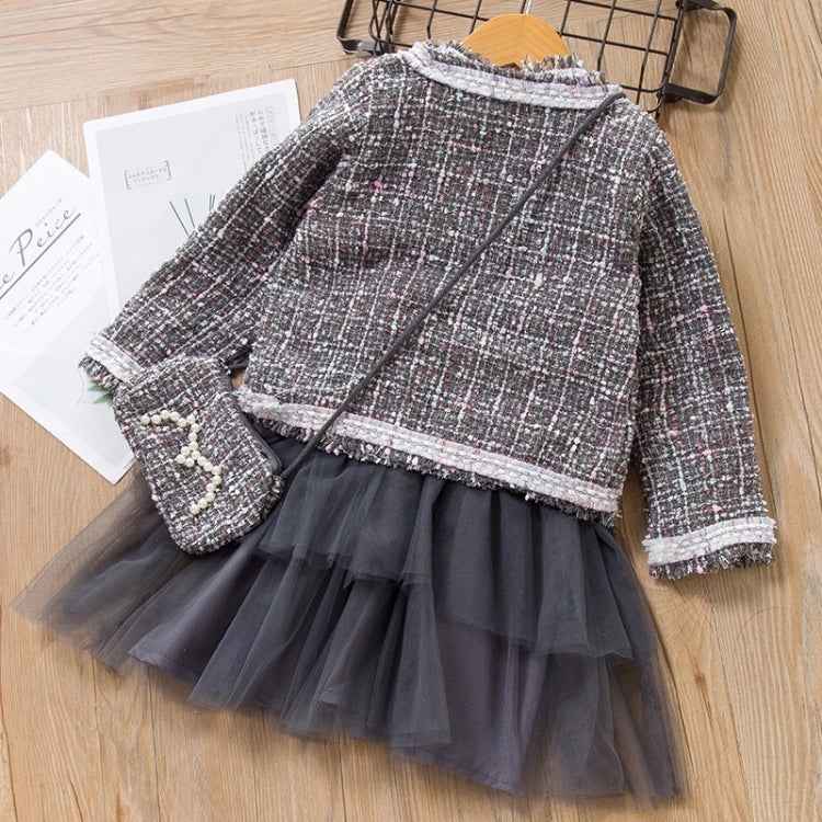 Girls Little Fragrance Princess Dress Three-piece Suit