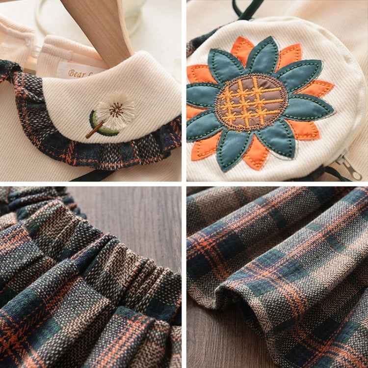 Plaid Top + Pleated Half-length Princess Skirt Two-piece Suit