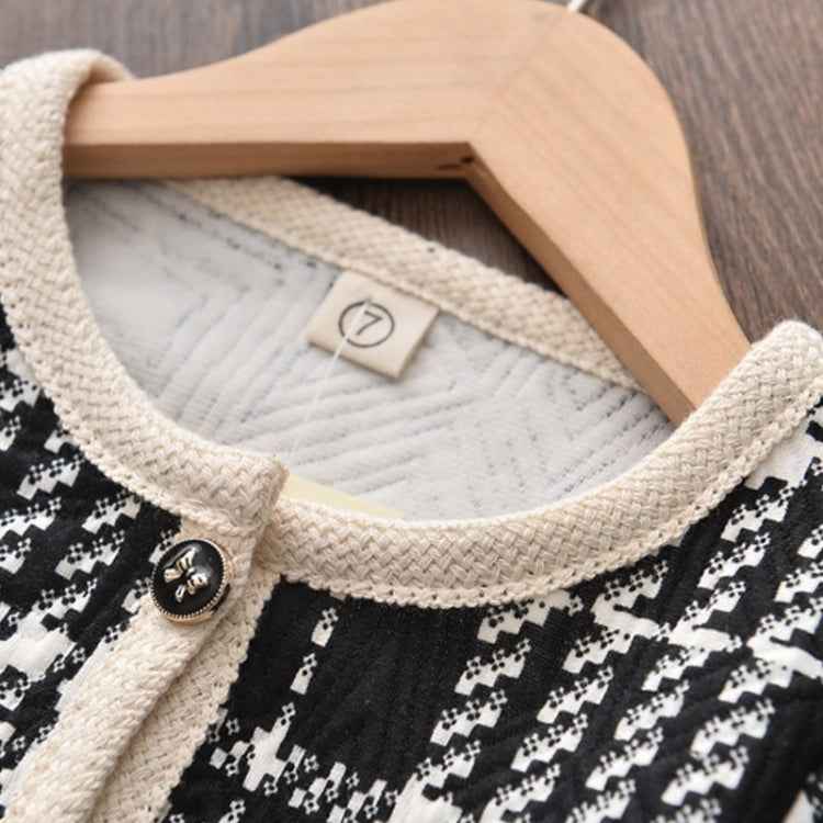 Children Suit Black Plaid Pattern Jacket + Shorts Two-piece Suit