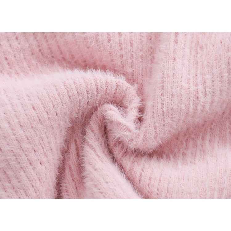 Plus Cashmere Style Letter Pattern Mink Cashmere Children Turtleneck Knitted Sweater