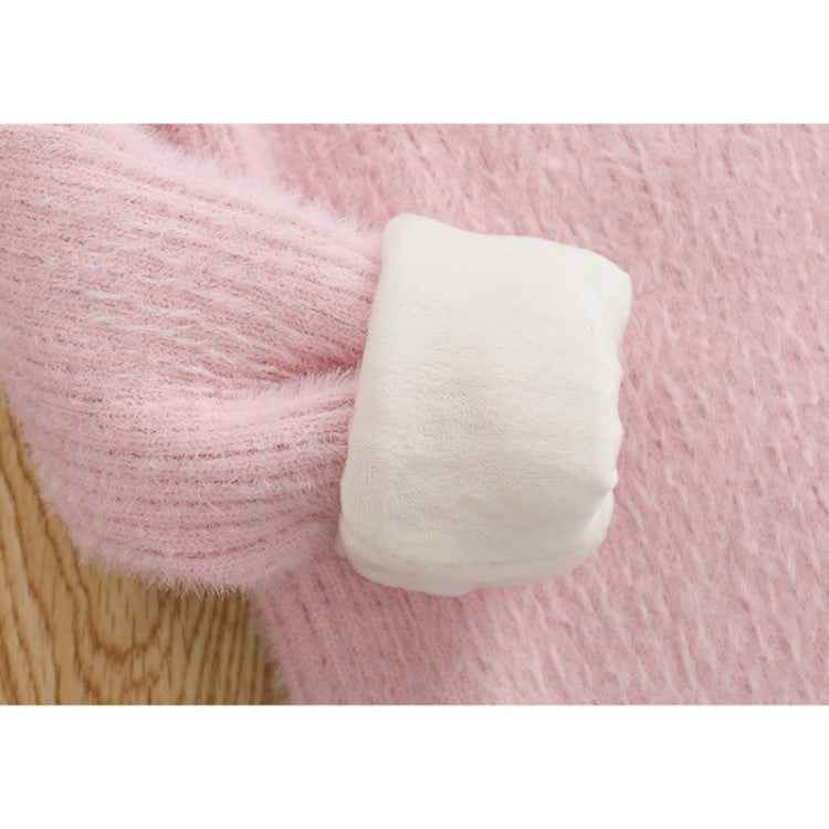 Plus Cashmere Style Letter Pattern Mink Cashmere Children Turtleneck Knitted Sweater