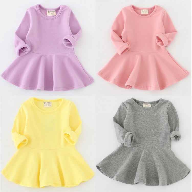Girls Ruffled Long Sleeve Dress