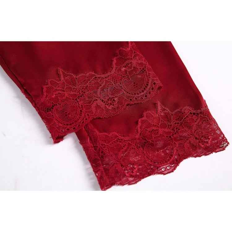 2 in 1 Ladies Lace Silk Sling Nightdress + Cardigan Nightgown Set (Color:Light Grey Size:M), M, L, Xl, Xxl