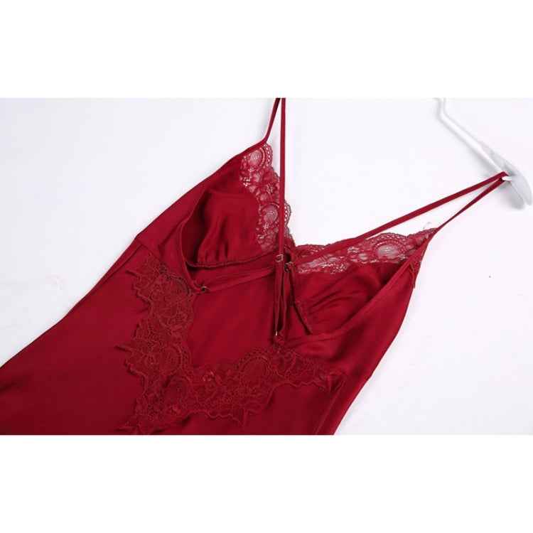 2 in 1 Ladies Lace Silk Sling Nightdress + Cardigan Nightgown Set (Color:Light Grey Size:M), M, L, Xl, Xxl