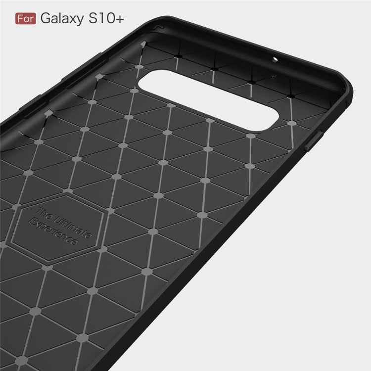 Brushed Texture Carbon Fiber TPU Case for Galaxy S10+