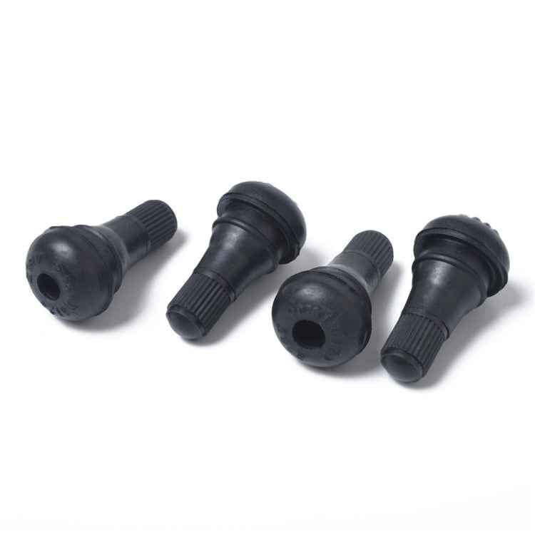 Snap-in Short Black Rubber Valve Stem (TR412) with Valve Core Wrench for Tubeless 0.453 Inch 11.5mm Rim Holes on Standard Vehicle Tires