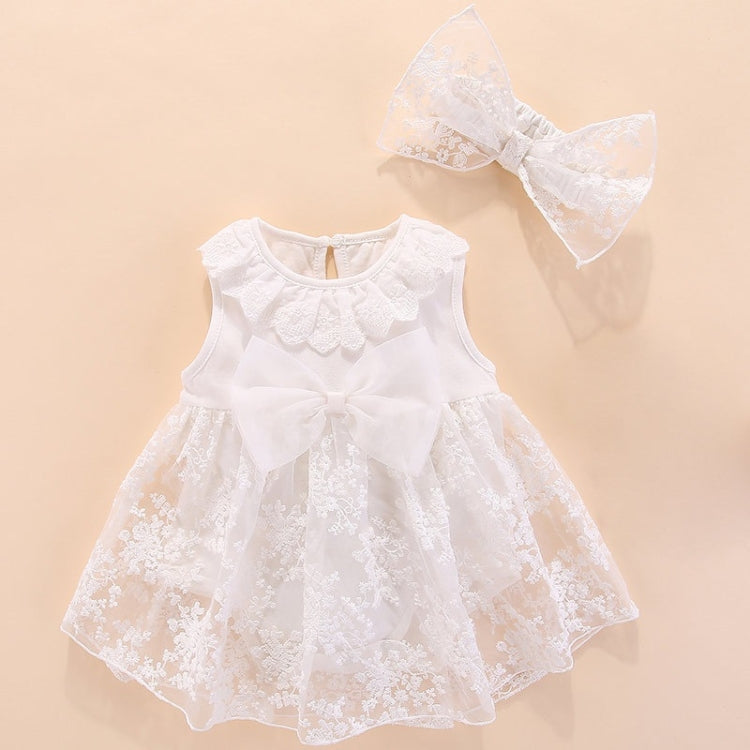 Toddler Girl Dress Group with Bowknot (Color:White Size:66-73), 50, 60, 70, 80
