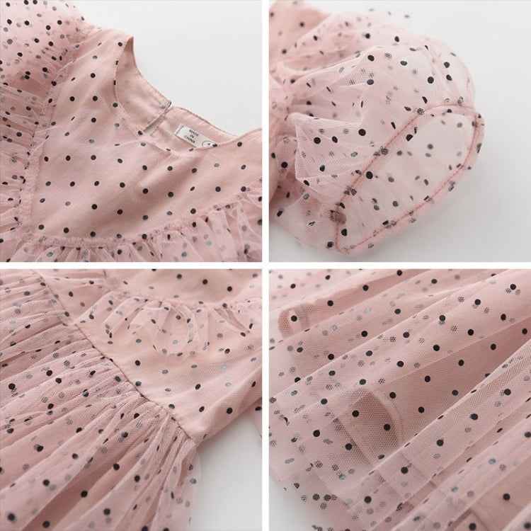 Girls Mesh Dot Lace Dress