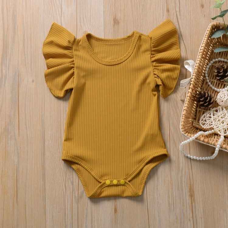 Baby One-piece Romper With Large Lace Sleeves