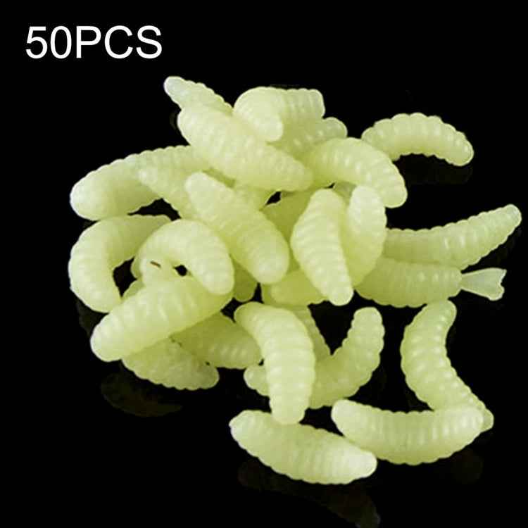 HENGJIA SO106 50 PCS 20mm Simulation Bread Bait Worms Crescent Soft Bait Horseback Fish Worm Bait Fishing Gear