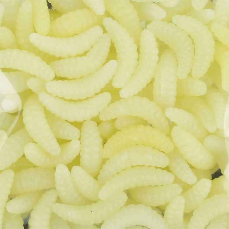 HENGJIA SO106 50 PCS 20mm Simulation Bread Bait Worms Crescent Soft Bait Horseback Fish Worm Bait Fishing Gear