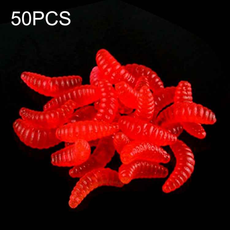 HENGJIA SO106 50 PCS 20mm Simulation Bread Bait Worms Crescent Soft Bait Horseback Fish Worm Bait Fishing Gear
