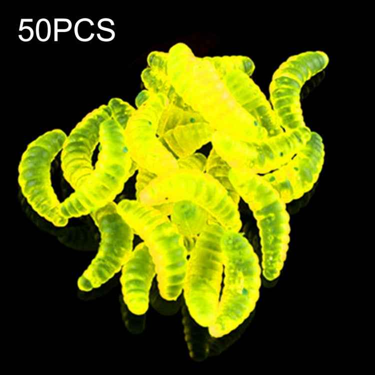 HENGJIA SO106 50 PCS 20mm Simulation Bread Bait Worms Crescent Soft Bait Horseback Fish Worm Bait Fishing Gear