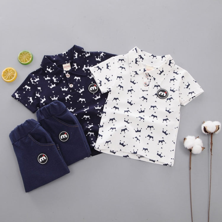 Childrens Two-piece Summer Crown Shirt For Boys