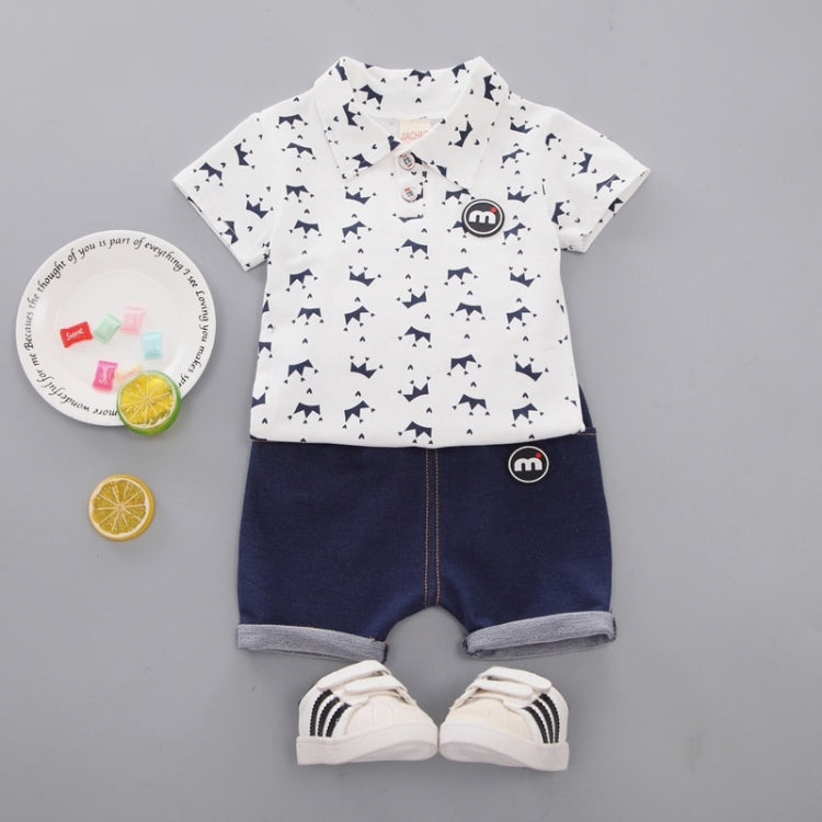 Childrens Two-piece Summer Crown Shirt For Boys