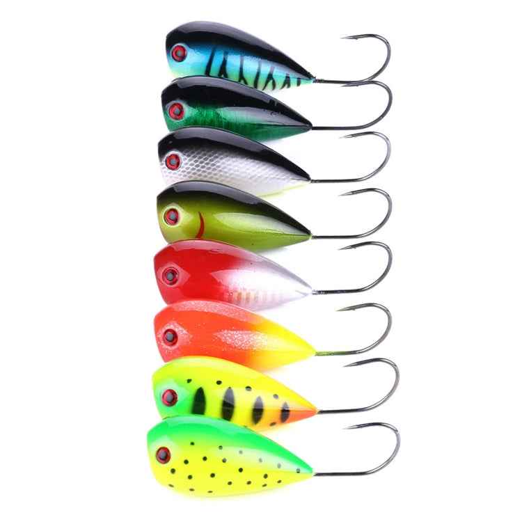 HENGJIA PO036 8 PCS 8cm/13g Big Mouth Single Hook Hitting Water Wave Hard Bait Lure Outdoor Fishing Gear Lure Fishing Bait Fishing Tackle