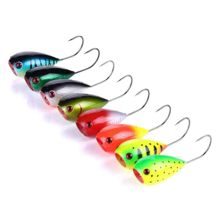 HENGJIA PO036 8 PCS 8cm/13g Big Mouth Single Hook Hitting Water Wave Hard Bait Lure Outdoor Fishing Gear Lure Fishing Bait Fishing Tackle