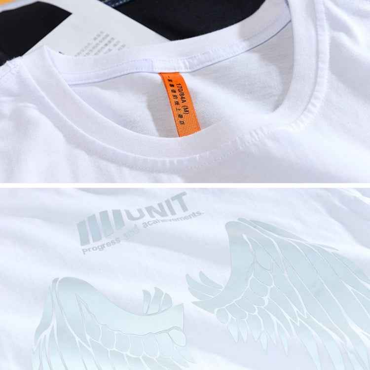 Wings Reflective Round Neck Short-sleeved Loose Printed Cotton T-shirt