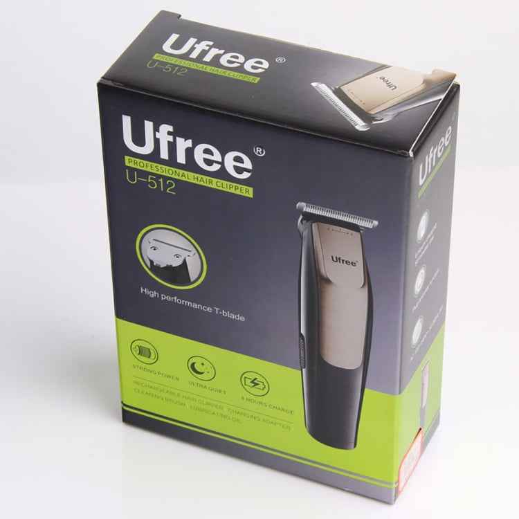 Ufree U-512 Professional Hair Salon Rechargeable Engraved Text Small Hair Clipper Hair Trimmer, EU Plug