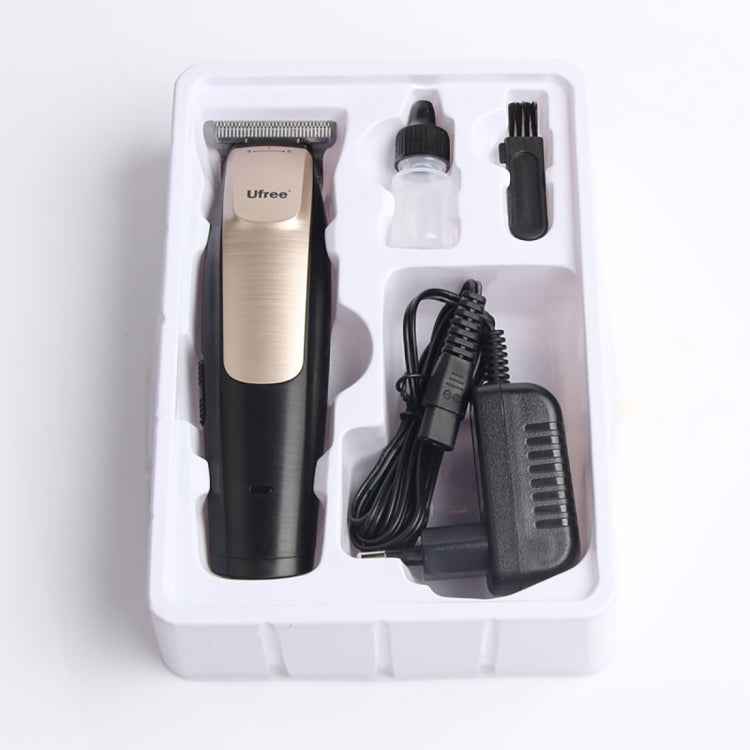 Ufree U-512 Professional Hair Salon Rechargeable Engraved Text Small Hair Clipper Hair Trimmer, EU Plug
