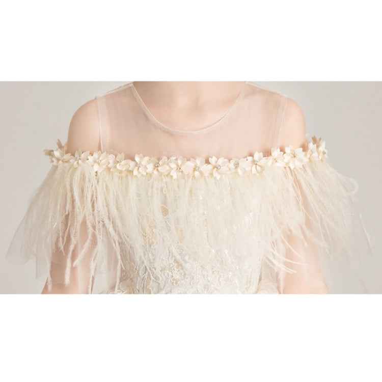 Round Neck Strapless Front Short Back Long Lace Princess Dress Pettiskirt Performance Formal Dress for Girls