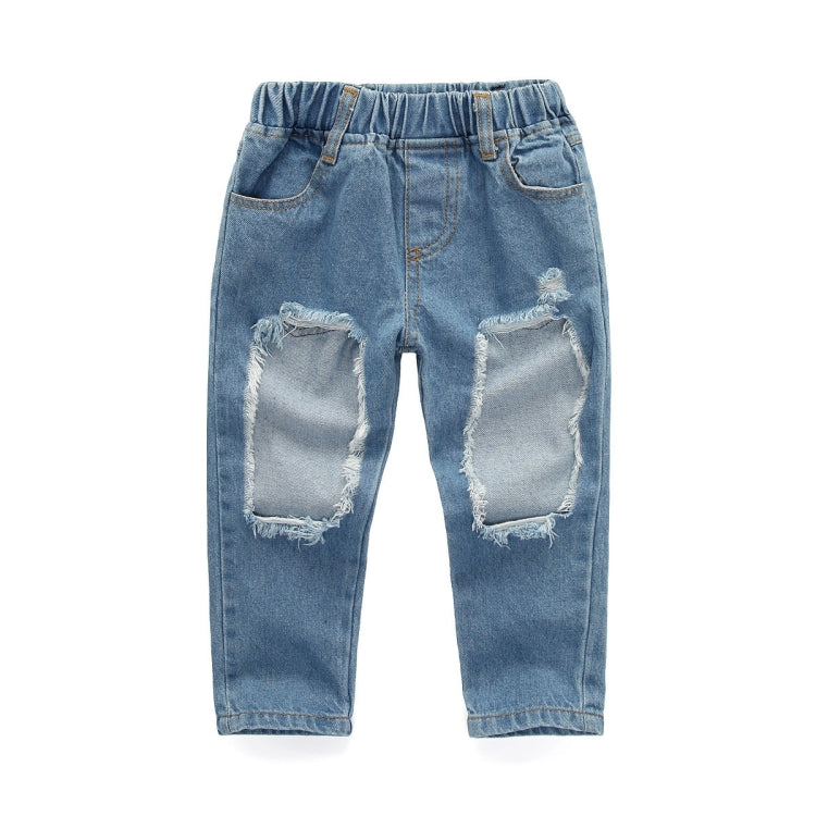 Girls Three-piece Pink Blouse Ripped Jeans Suit (Color:As Show Size:110cm), 80cm, 90cm, 100cm, 110cm, 120cm, 130cm