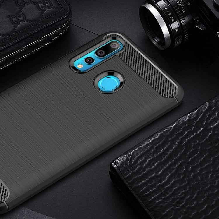 Brushed Texture Carbon Fiber Shockproof TPU Case for Huawei Nova 4