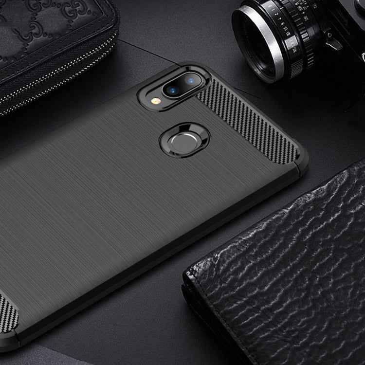 Brushed Texture Carbon Fiber Shockproof TPU Case for ASUS ZenFone Max (M2)