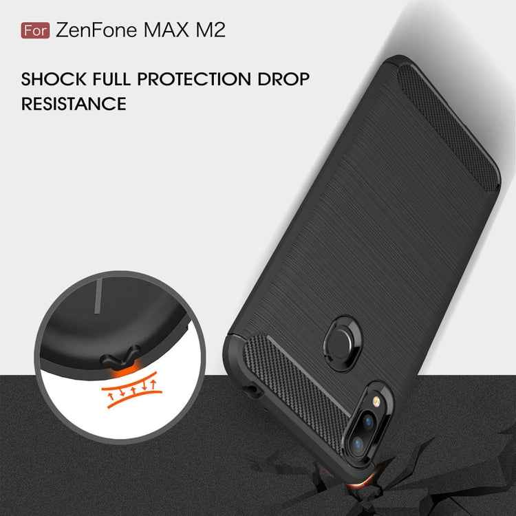 Brushed Texture Carbon Fiber Shockproof TPU Case for ASUS ZenFone Max (M2)
