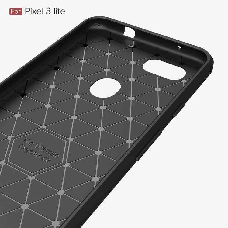 Brushed Texture Carbon Fiber Shockproof TPU Case for Google Pixel 3 Lite