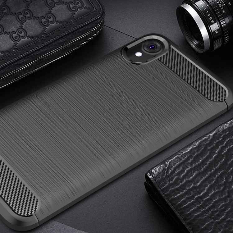 Brushed Texture Carbon Fiber Shockproof TPU Case for MOTO E6