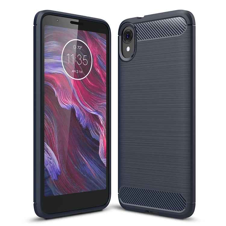 Brushed Texture Carbon Fiber Shockproof TPU Case for MOTO E6
