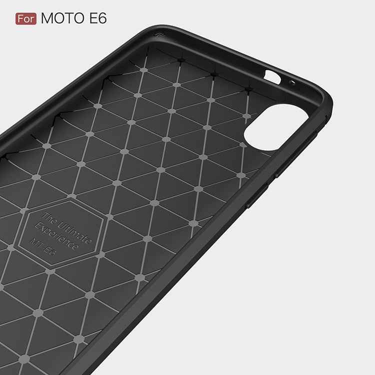 Brushed Texture Carbon Fiber Shockproof TPU Case for MOTO E6