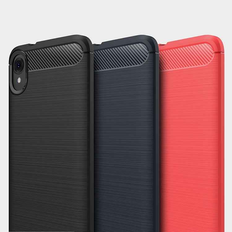 Brushed Texture Carbon Fiber Shockproof TPU Case for MOTO E6