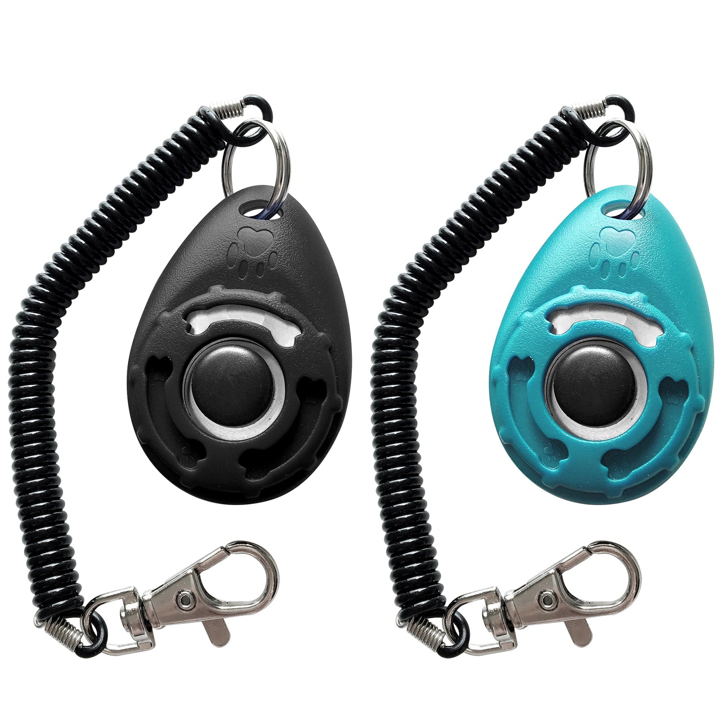 HoAoOo® Pet Training Clicker - Puppy Dog Training Clicker with Wrist Strap (Black + Blue)