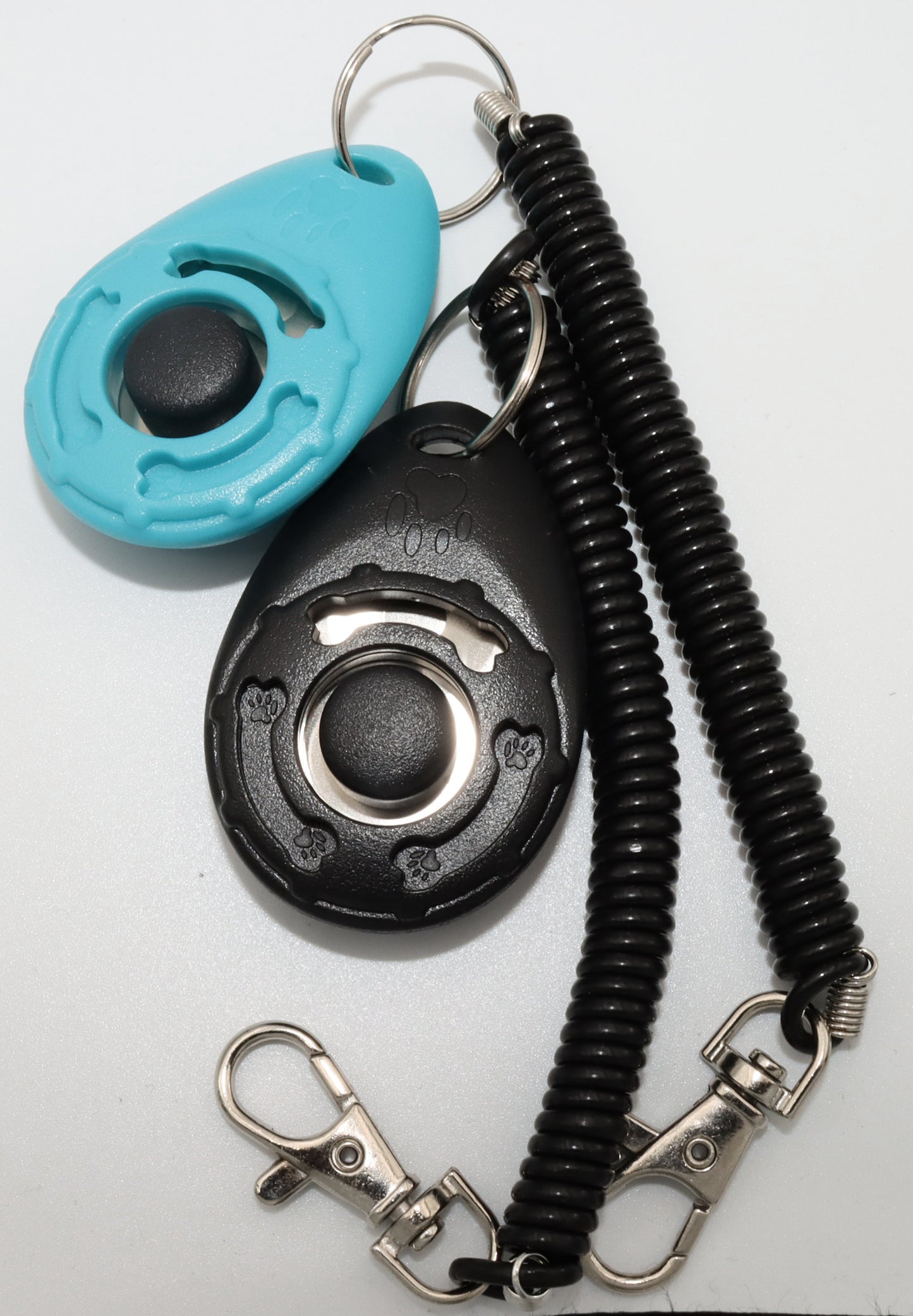 HoAoOo® Pet Training Clicker - Puppy Dog Training Clicker with Wrist Strap (Black + Blue)