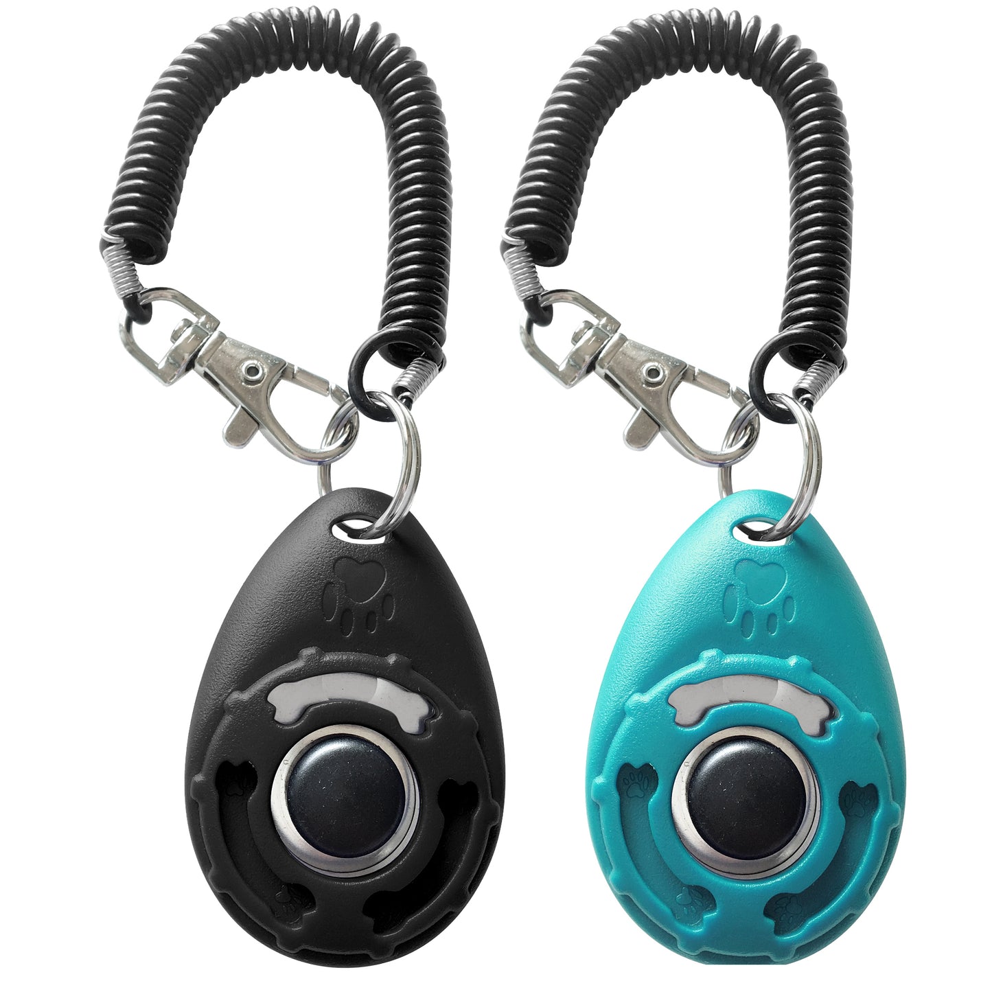 HoAoOo® Pet Training Clicker - Puppy Dog Training Clicker with Wrist Strap (Black + Blue)
