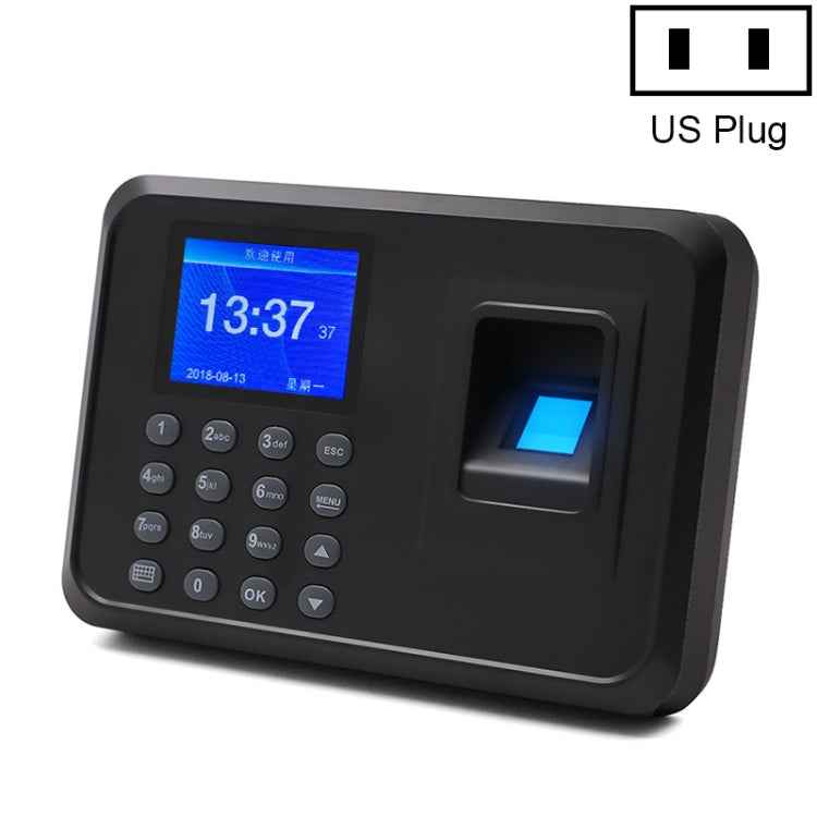 F01 Fingerprint Time Attendance Machine with 2.4 inch TFT Screen, US Plug