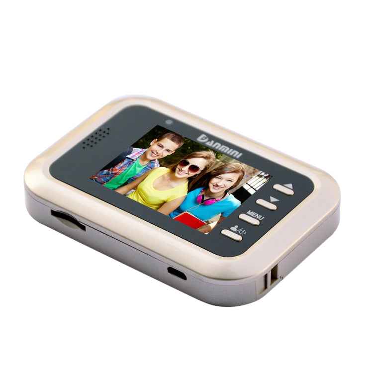 Danmini Q8 2.4 inch Color Screen 1.0MP Security Camera No Disturb Peephole Viewer, Support TF Card (32GB Max) / Night Vision / PIR Motion Detection(Gold)