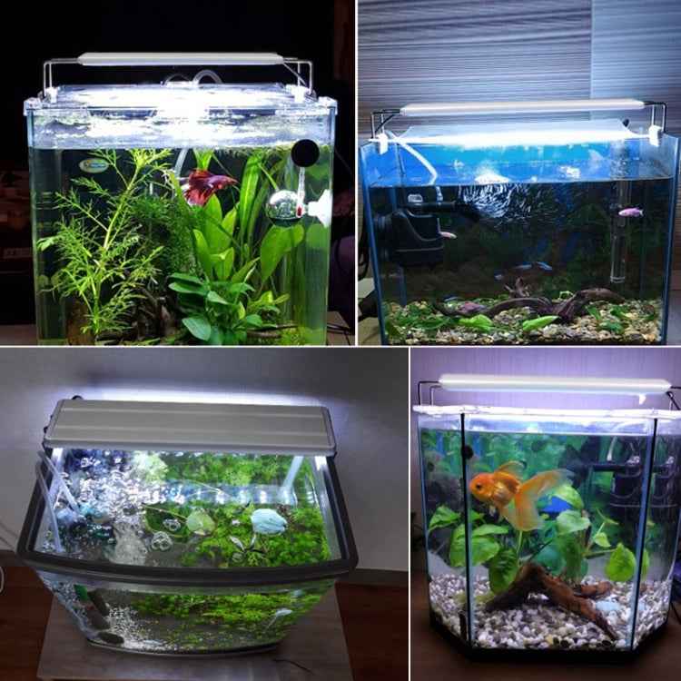 XY-30K Aquarium Glass Fish Tank LED Aquatic Bracket Lamp, US Plug